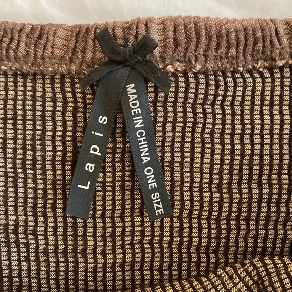 Lapis Boho sheer maxi skirt, chocolate brown and cream floral design, size Small - Picture 8 of 13